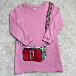 Marc Jacobs Girls Pink Graphic Long Sleeve T Shirt Dress Size 4